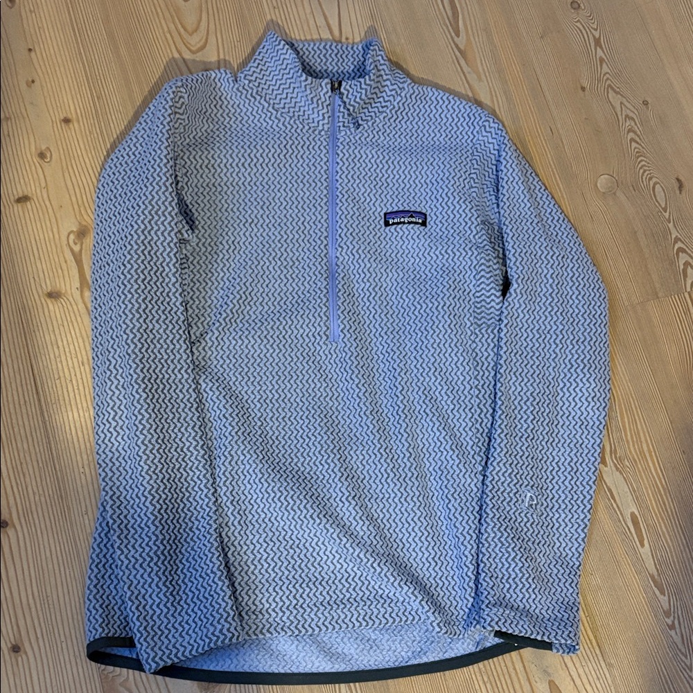 Patagonia Light Blue Geometric Fleece
